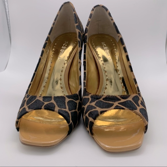 🎉HP🎉 BCBGirls Peep Toe Pumps 8M Ariel Giraffe - Picture 2 of 7